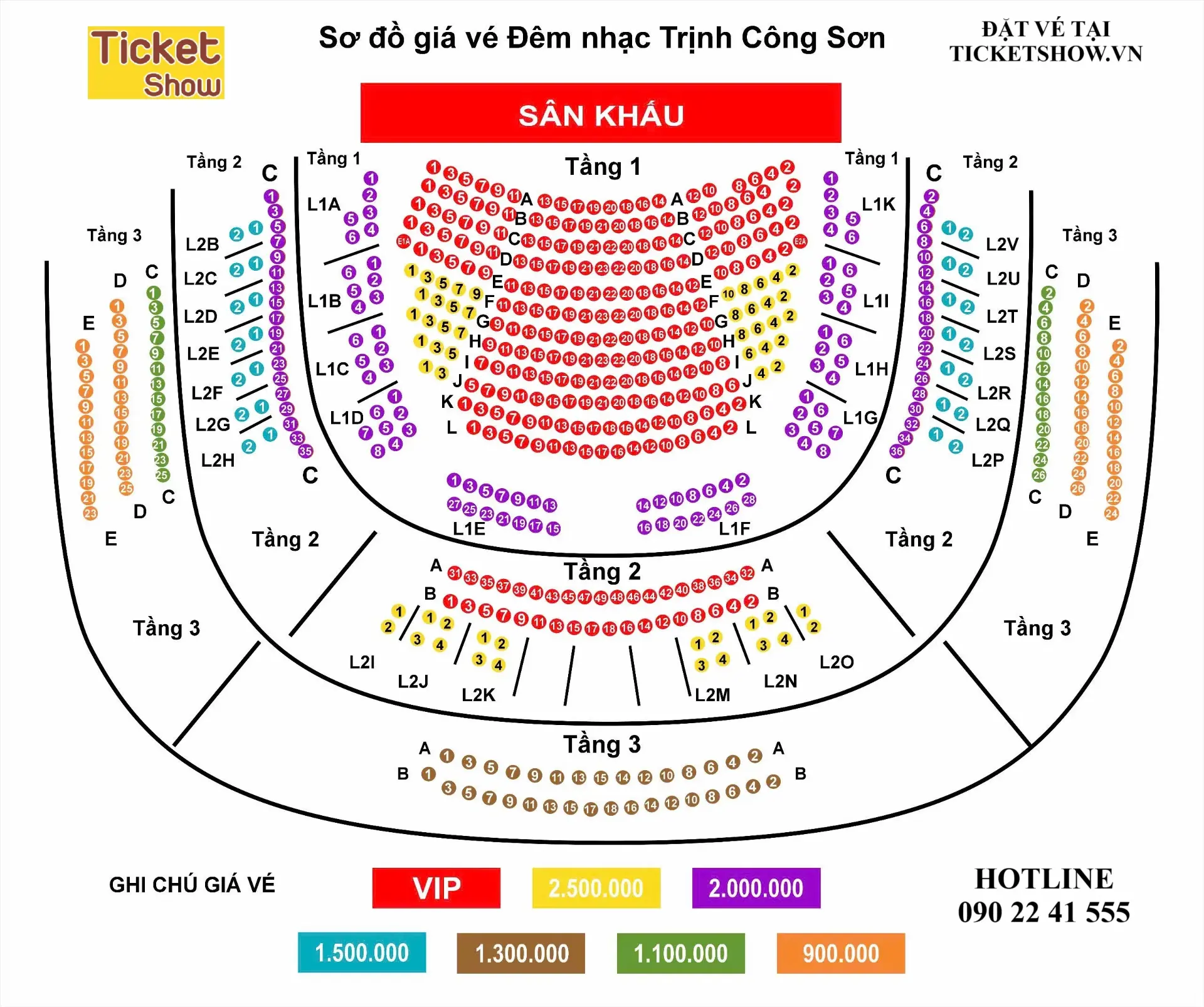 Sơ đồ chỗ ngồi Nhà hát Lớn Hà Nội